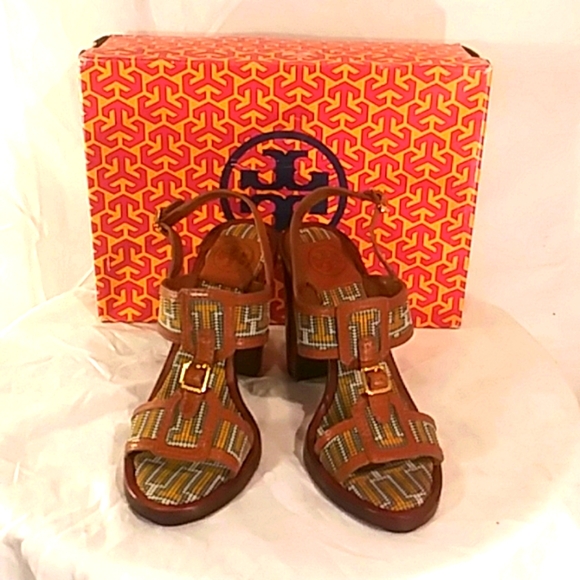 Tory Burch Shoes - 🔥 NWOT Tory Burch Multi Color & Leather Design Heels/Sandals